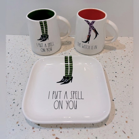Rae Dunn Halloween Witch Mugs & Tray Dish I Put A Spell On You The Witch Is In - Picture 2 of 14